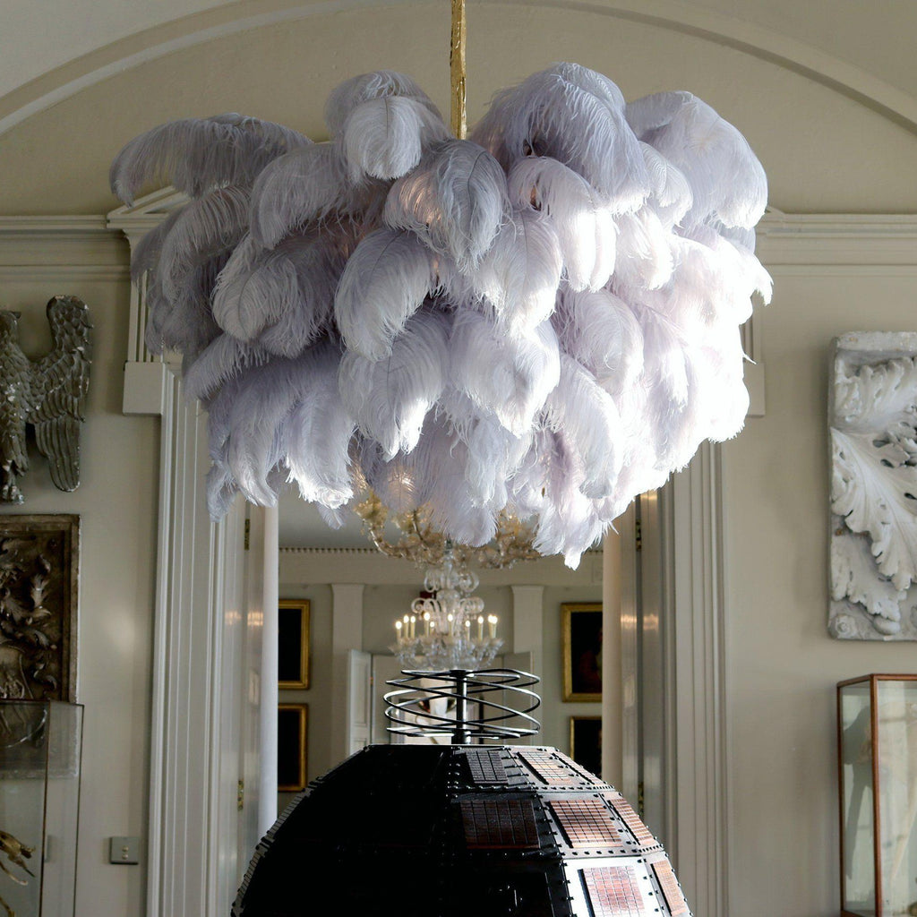 Ostrich Feather Ceiling Pendant Lighting Lobby