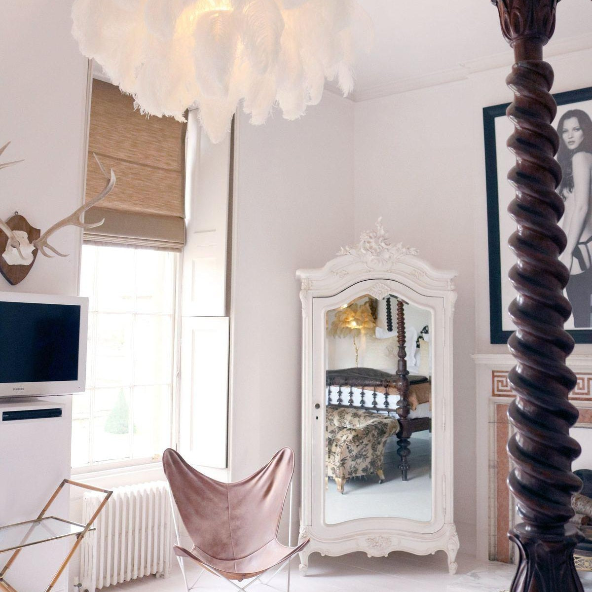 Ostrich Feather Ceiling Pendant Lighting Lobby