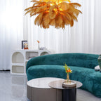 Ostrich Feather Ceiling Pendant Lighting Lobby