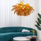 Ostrich Feather Ceiling Pendant Lighting Lobby