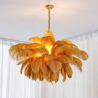 Ostrich Feather Ceiling Pendant Lighting Lobby