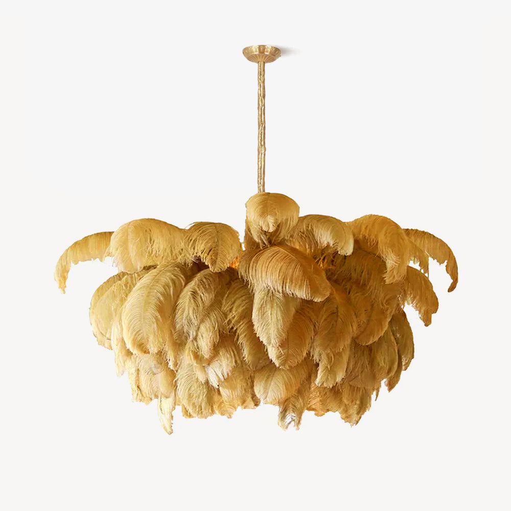 Ostrich Feather Ceiling Pendant Lighting Lobby