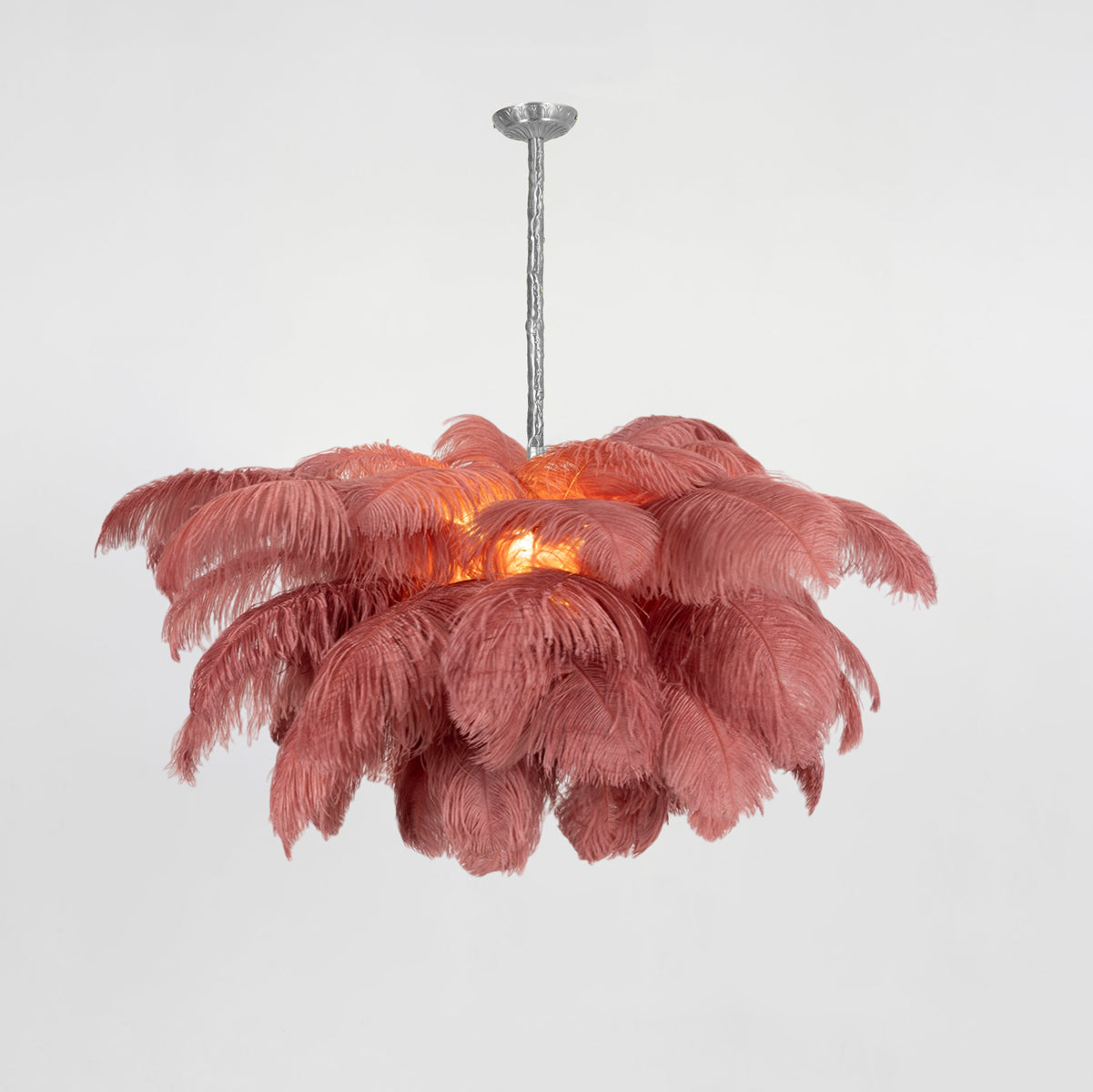 Ostrich Feather Ceiling Pendant Lighting Lobby