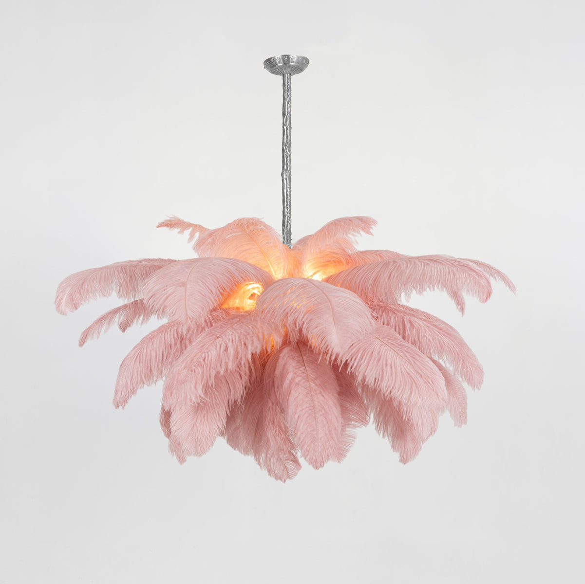 Ostrich Feather Ceiling Pendant Lighting Lobby