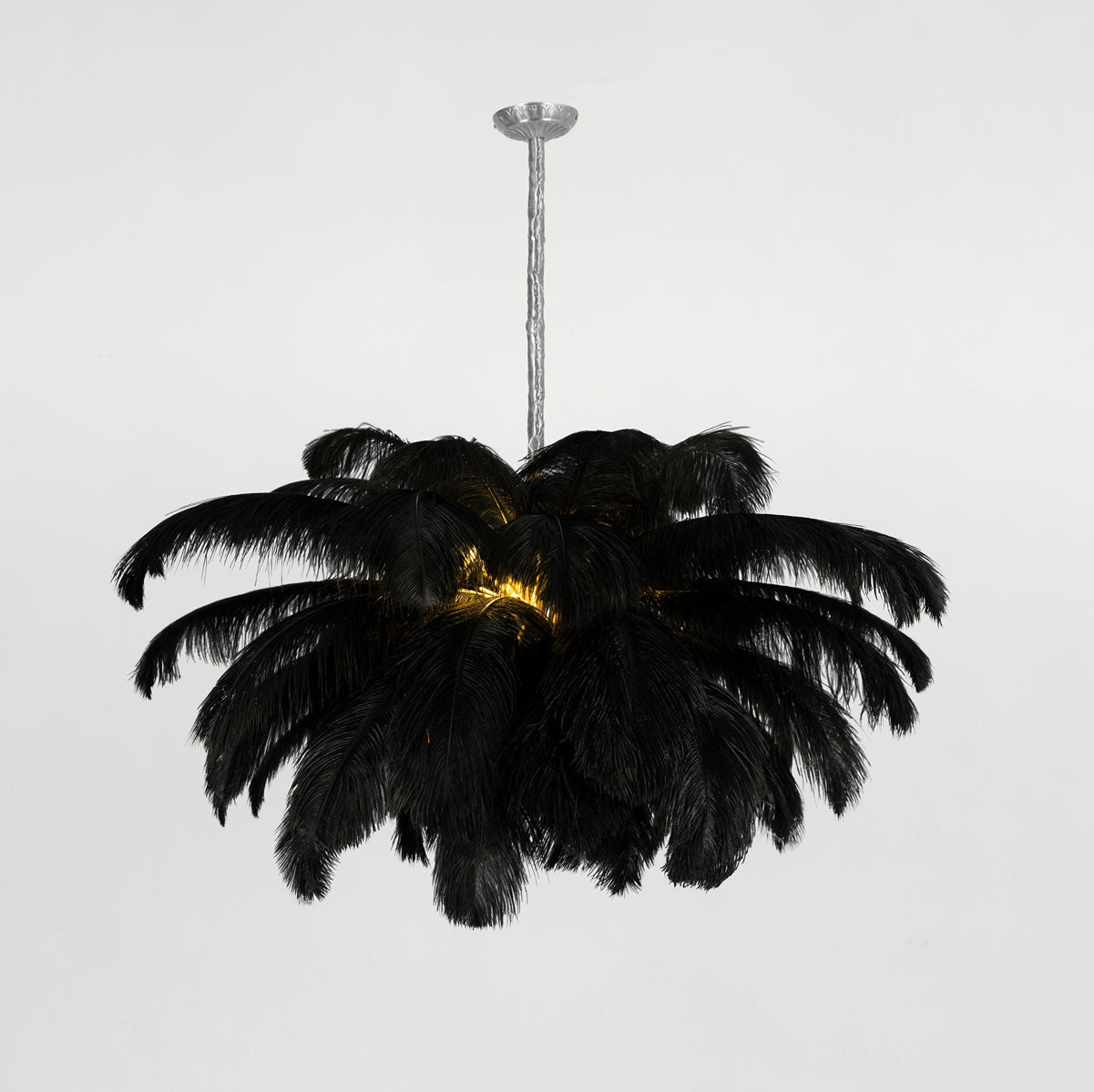 Ostrich Feather Ceiling Pendant Lighting Lobby