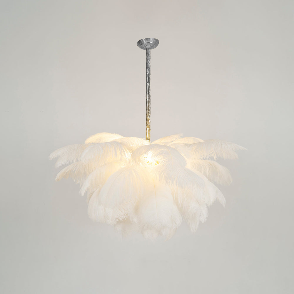Ostrich Feather Ceiling Pendant Lighting Lobby