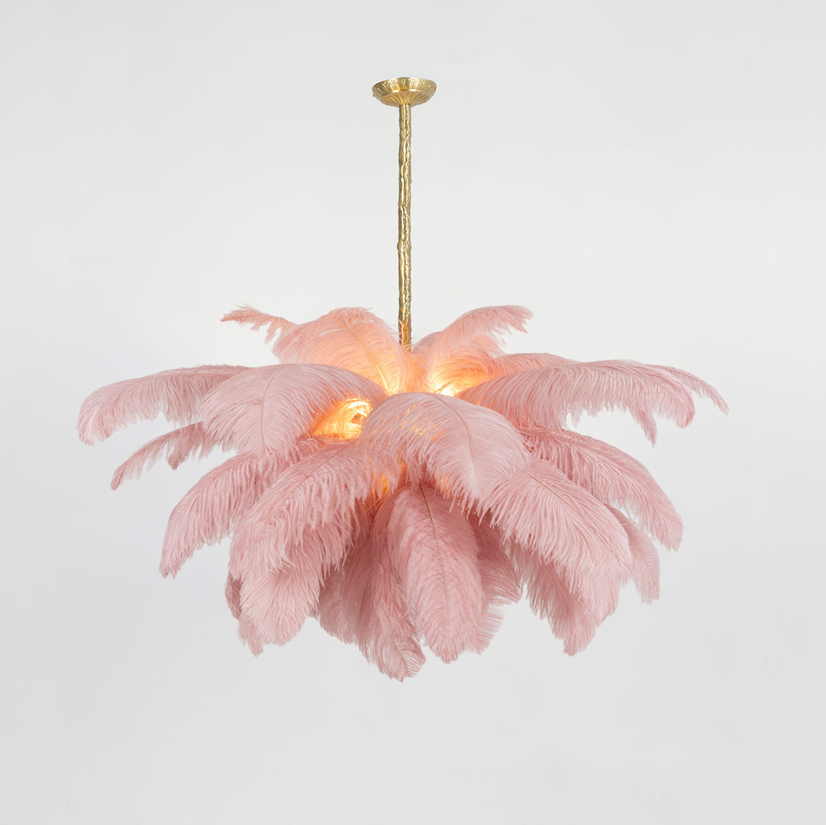 Ostrich Feather Ceiling Pendant Lighting Lobby