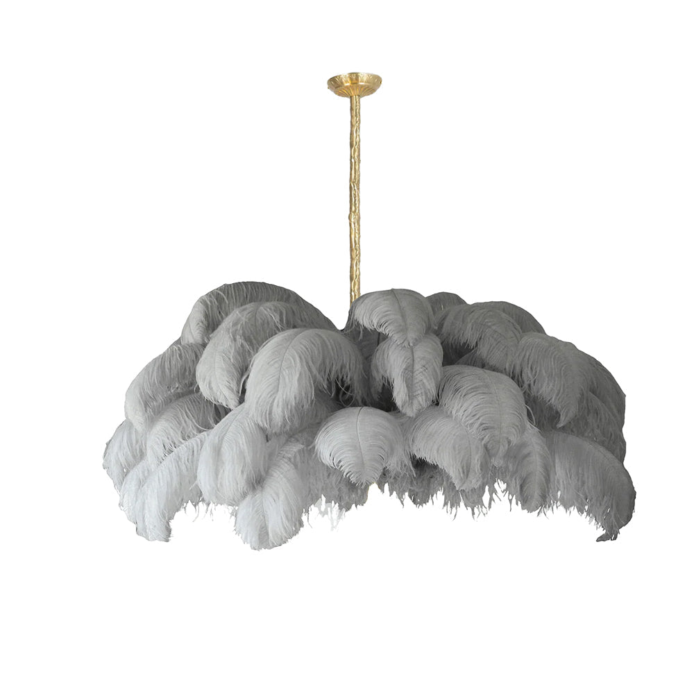 Ostrich Feather Ceiling Pendant Lighting Lobby