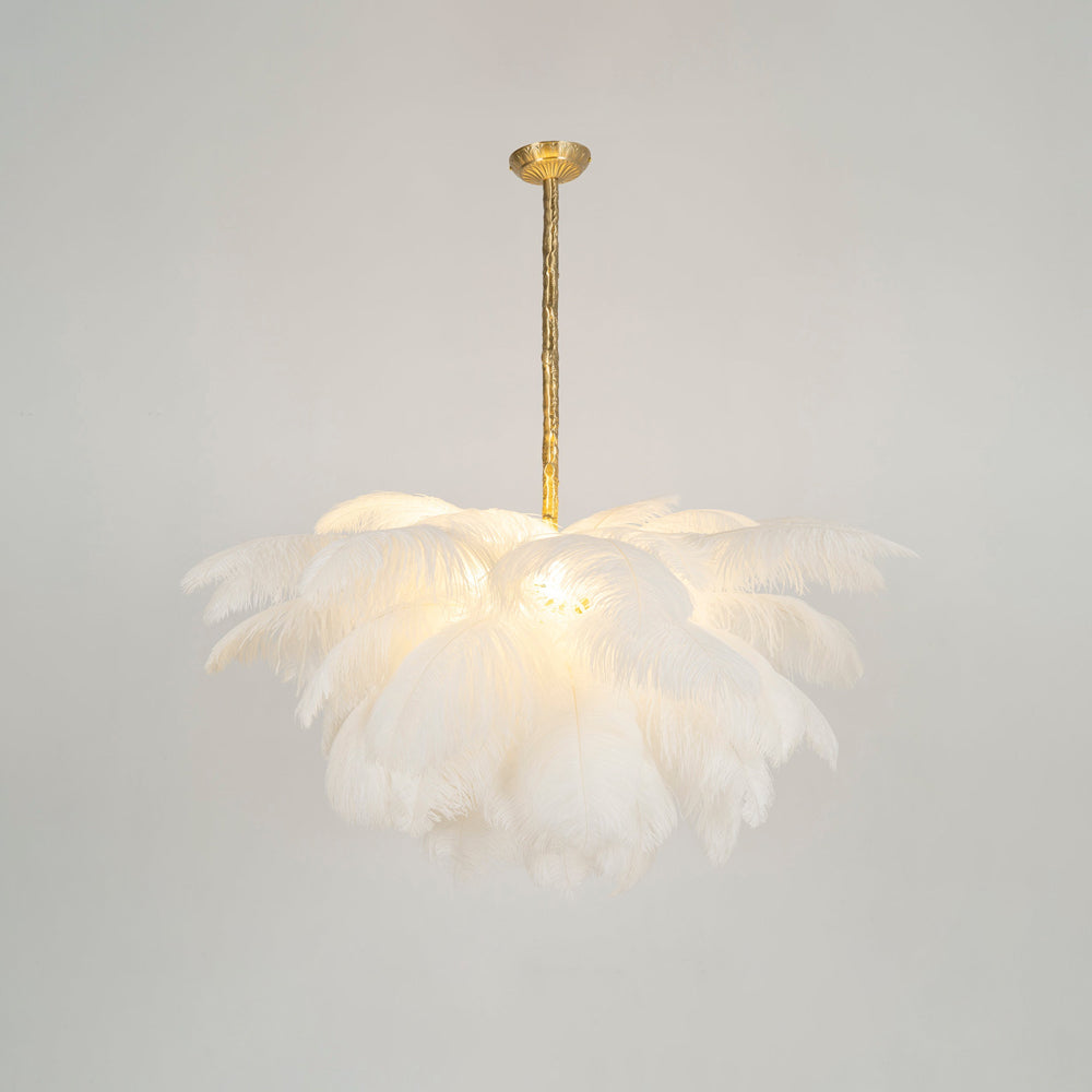 Ostrich Feather Ceiling Pendant Lighting Lobby