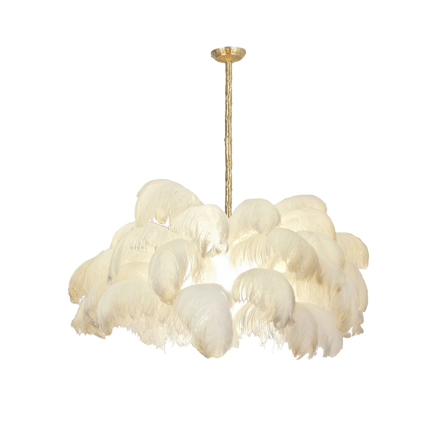 Ostrich Feather Ceiling Pendant Lighting Lobby