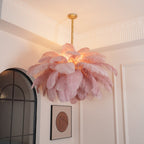Ostrich Feather Ceiling Pendant Lighting Lobby