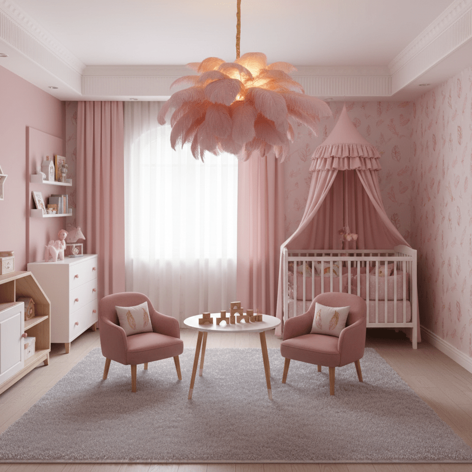 Ostrich Feather Ceiling Pendant Lighting Lobby
