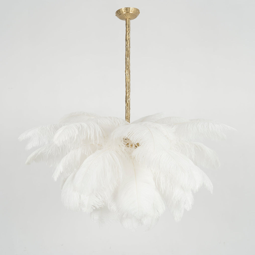Ostrich Feather Ceiling Pendant Lighting Lobby