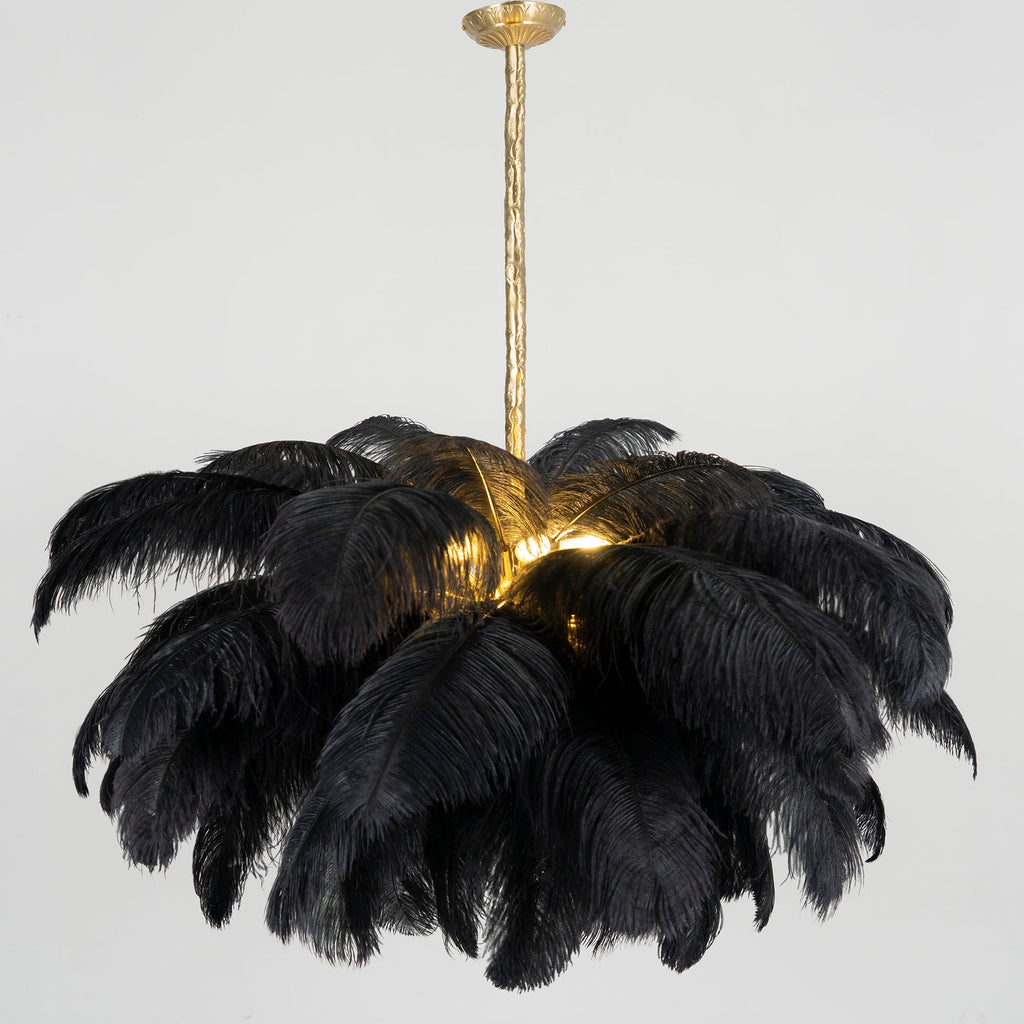 Ostrich Feather Ceiling Pendant Lighting Lobby