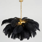 Ostrich Feather Ceiling Pendant Lighting Lobby