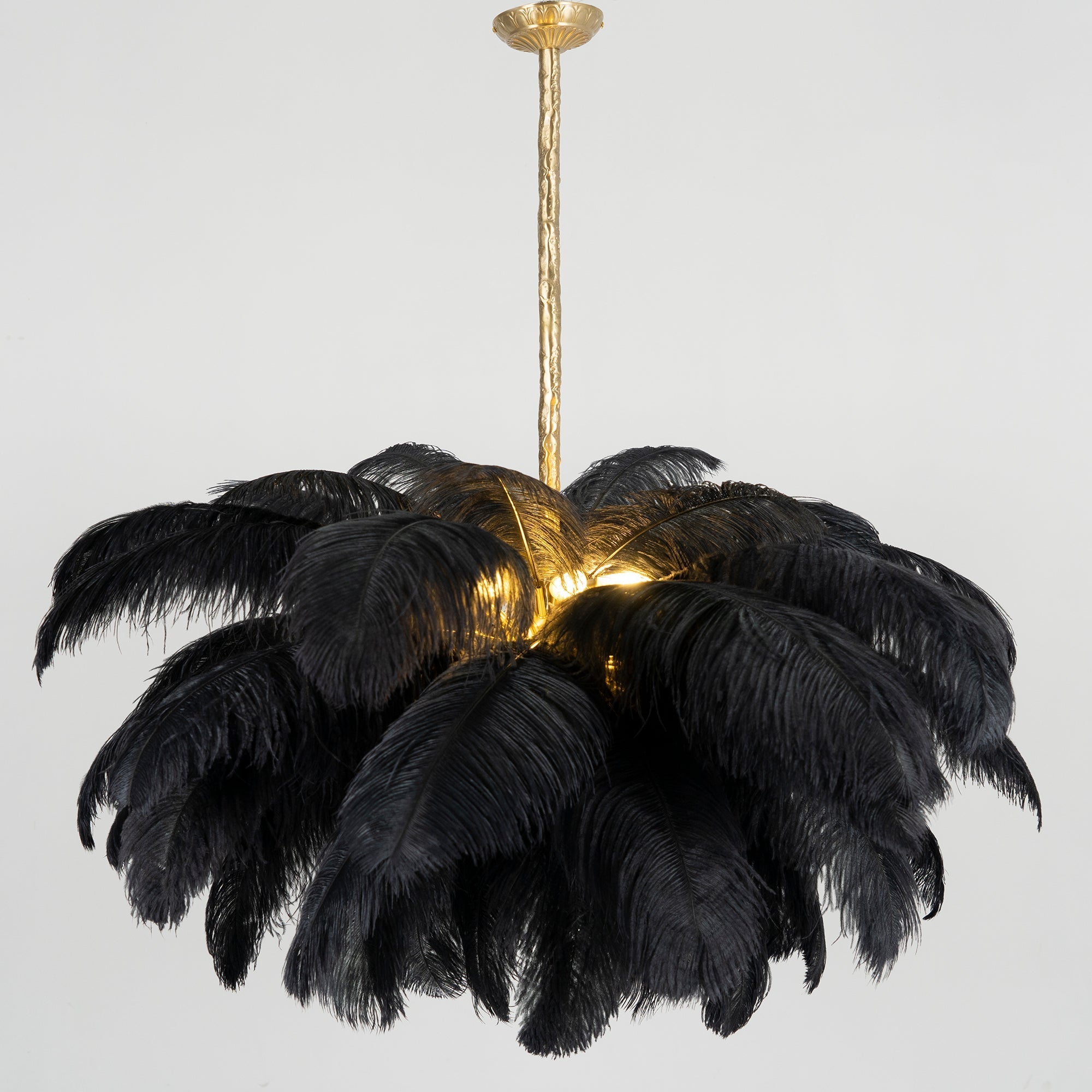 Ostrich Feather Ceiling Pendant Lighting Lobby