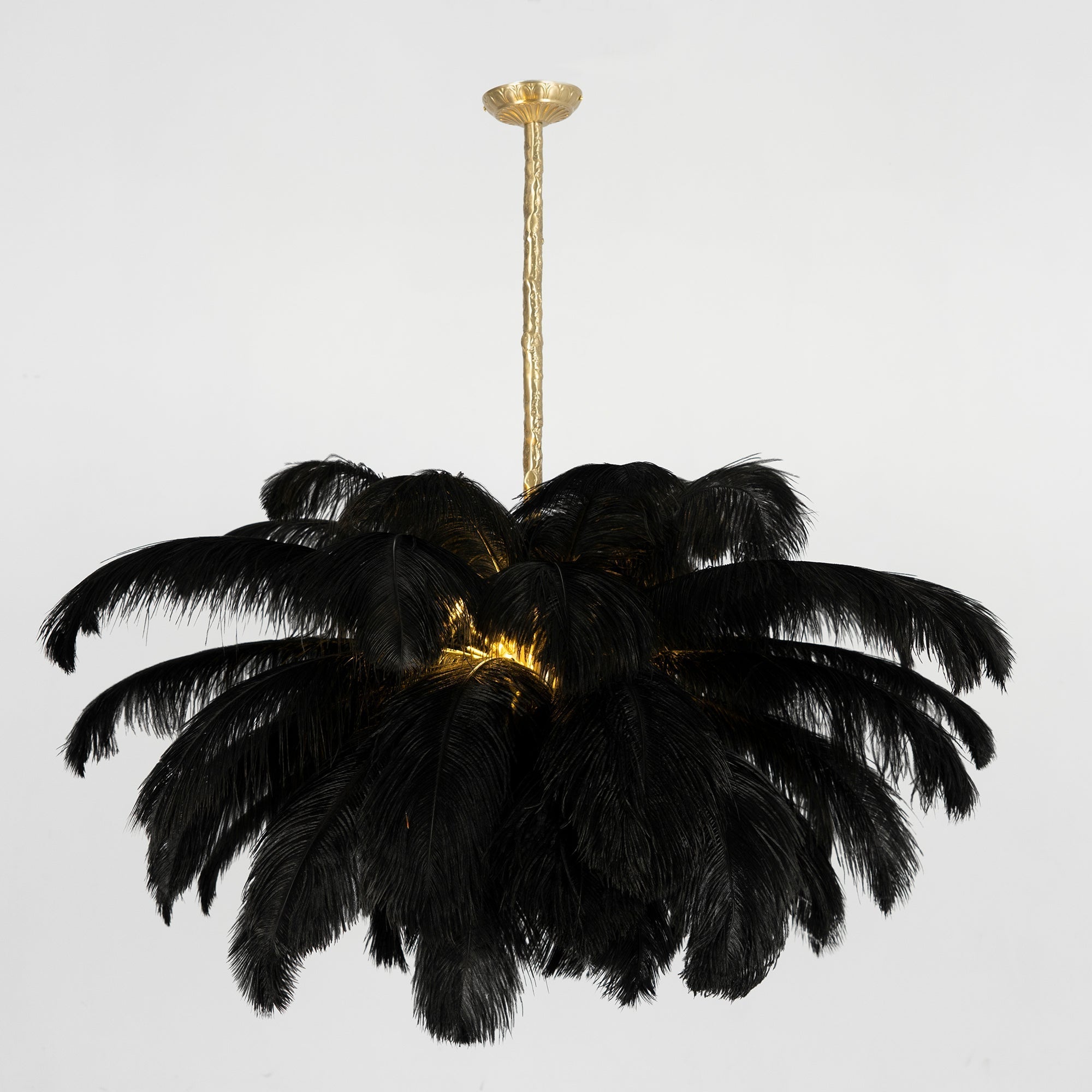 Ostrich Feather Ceiling Pendant Lighting Lobby