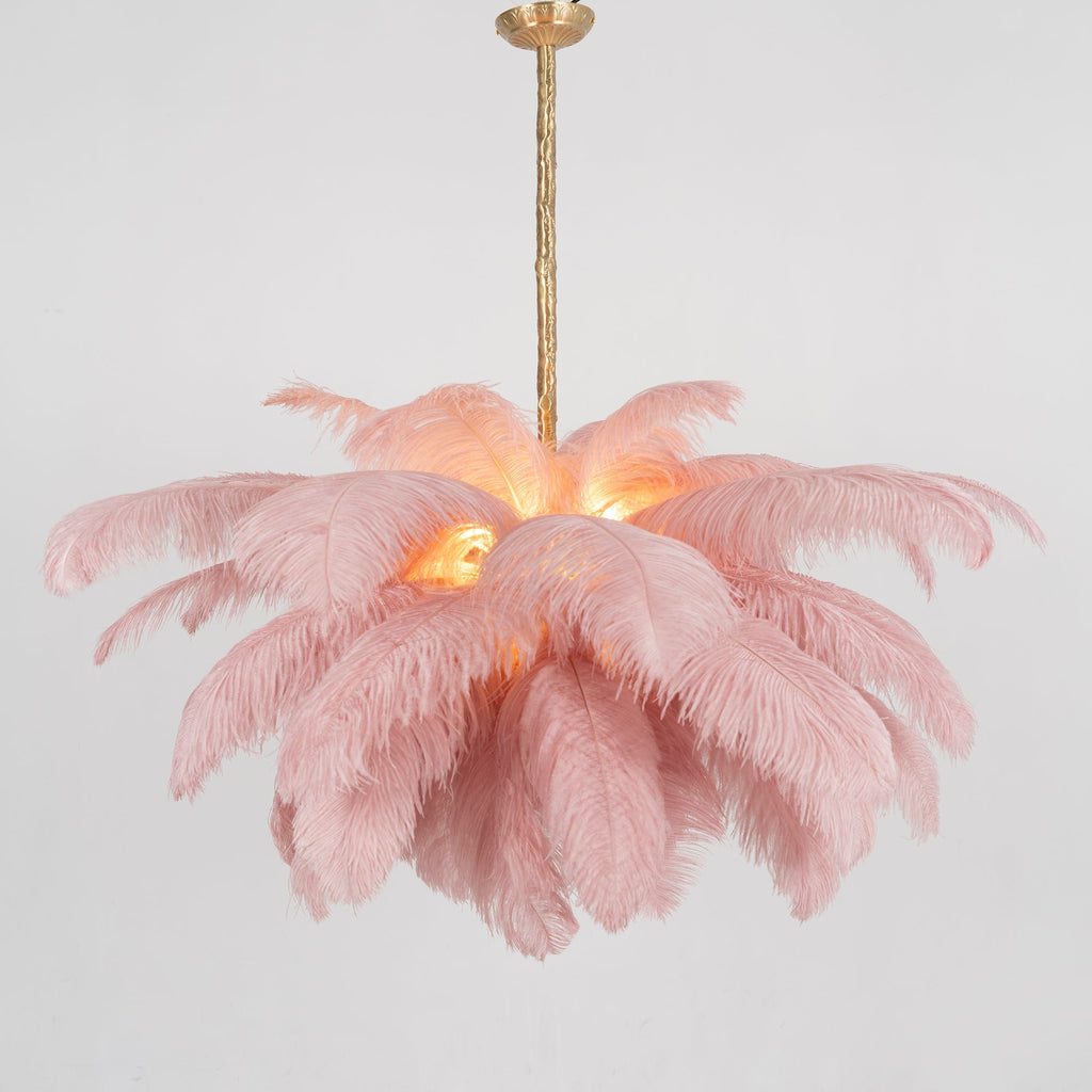 Ostrich Feather Ceiling Pendant Lighting Lobby
