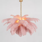 Ostrich Feather Ceiling Pendant Lighting Lobby