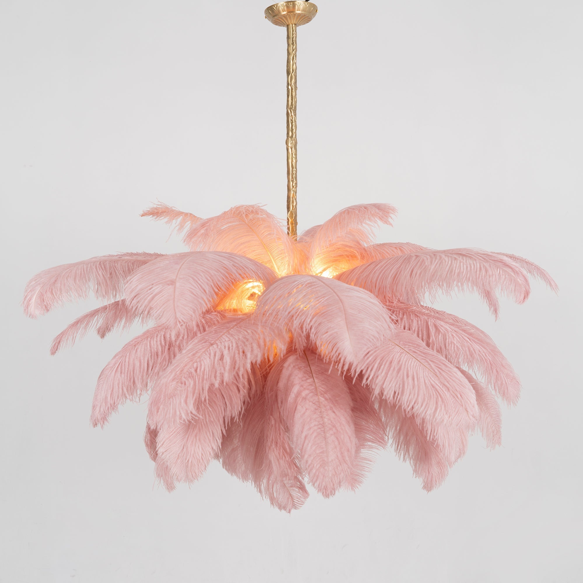 Ostrich Feather Ceiling Pendant Lighting Lobby