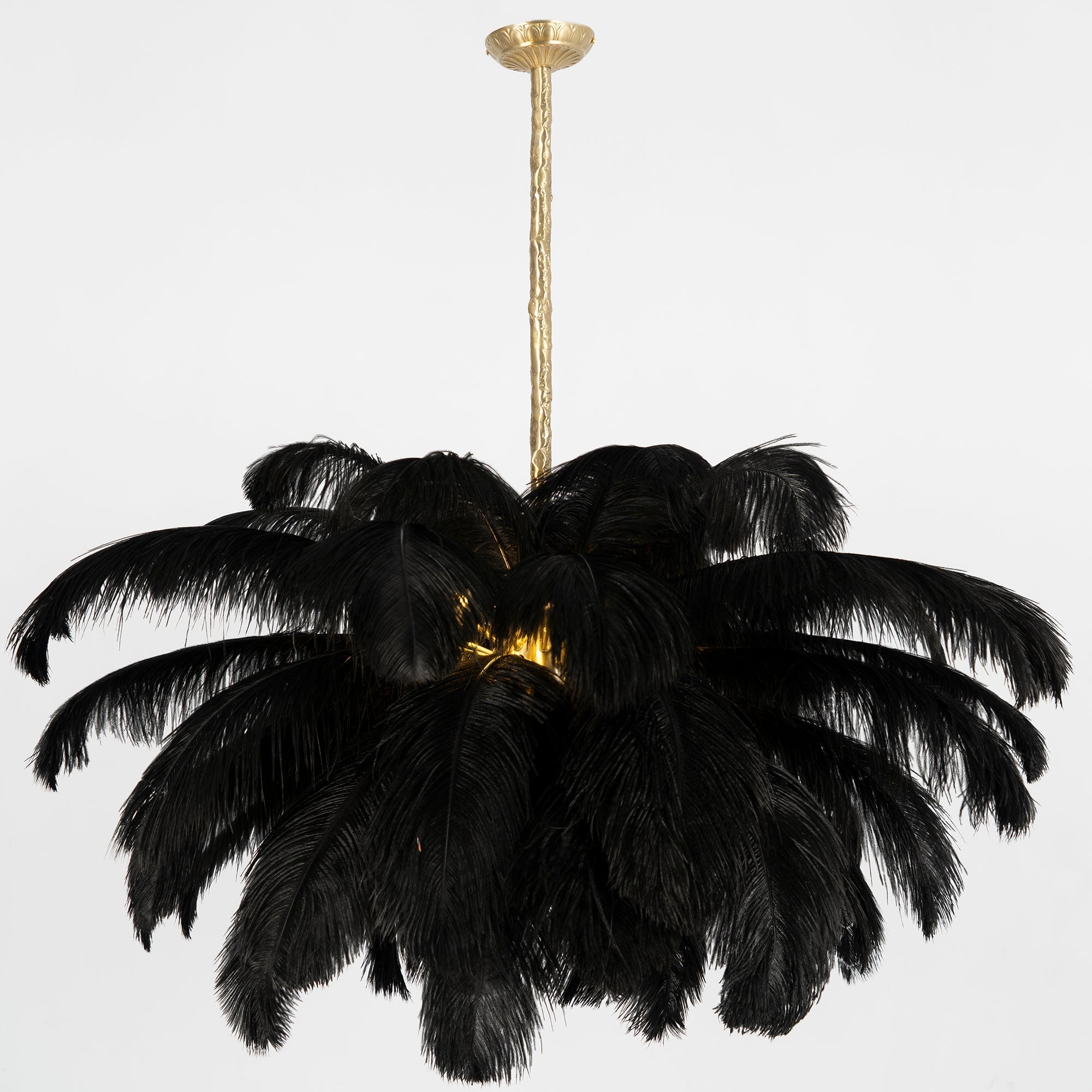 Ostrich Feather Ceiling Pendant Lighting Lobby