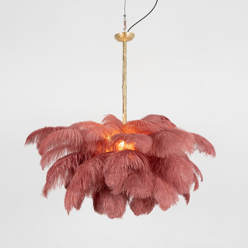 Ostrich Feather Ceiling Pendant Lighting Lobby