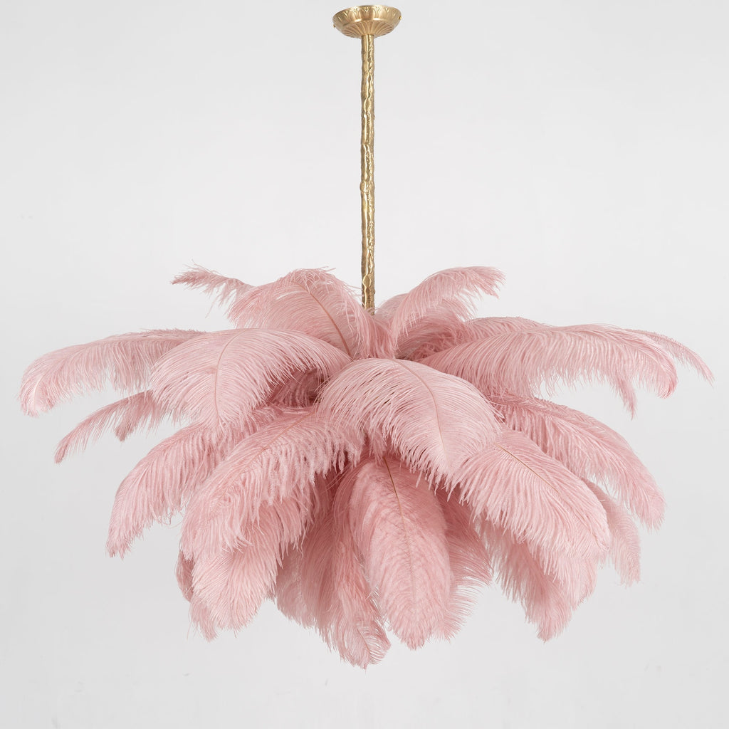 Ostrich Feather Ceiling Pendant Lighting Lobby