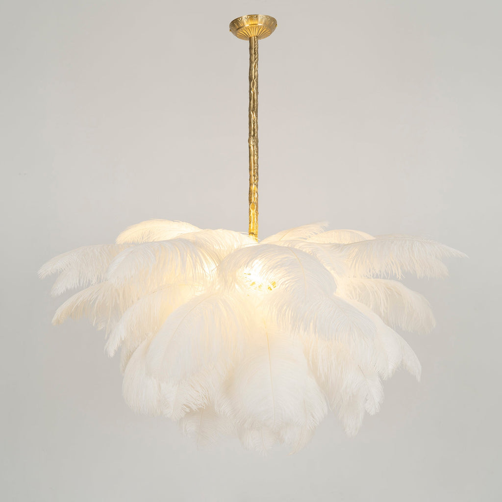 Ostrich Feather Ceiling Pendant Lighting Lobby