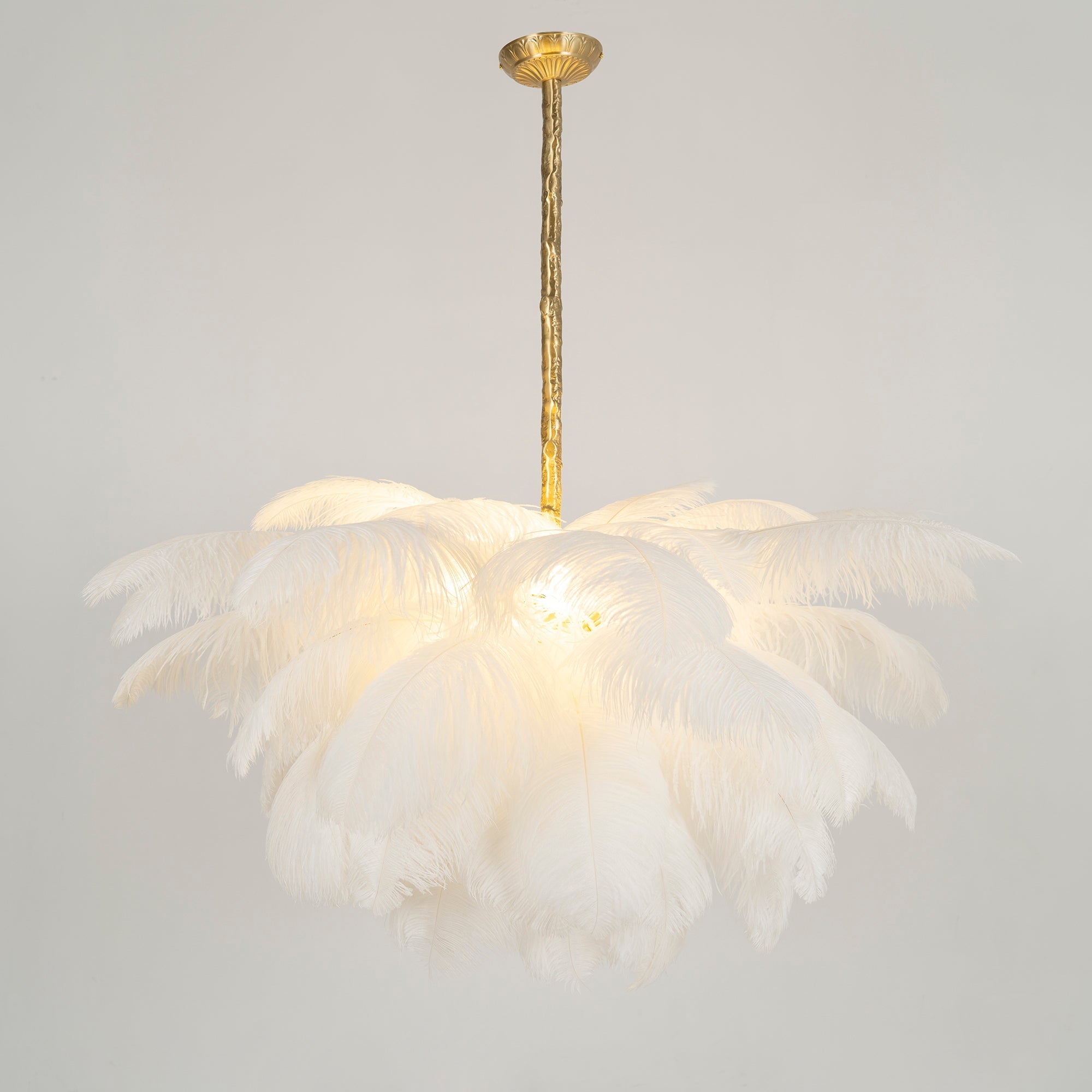 Ostrich Feather Ceiling Pendant Lighting Lobby