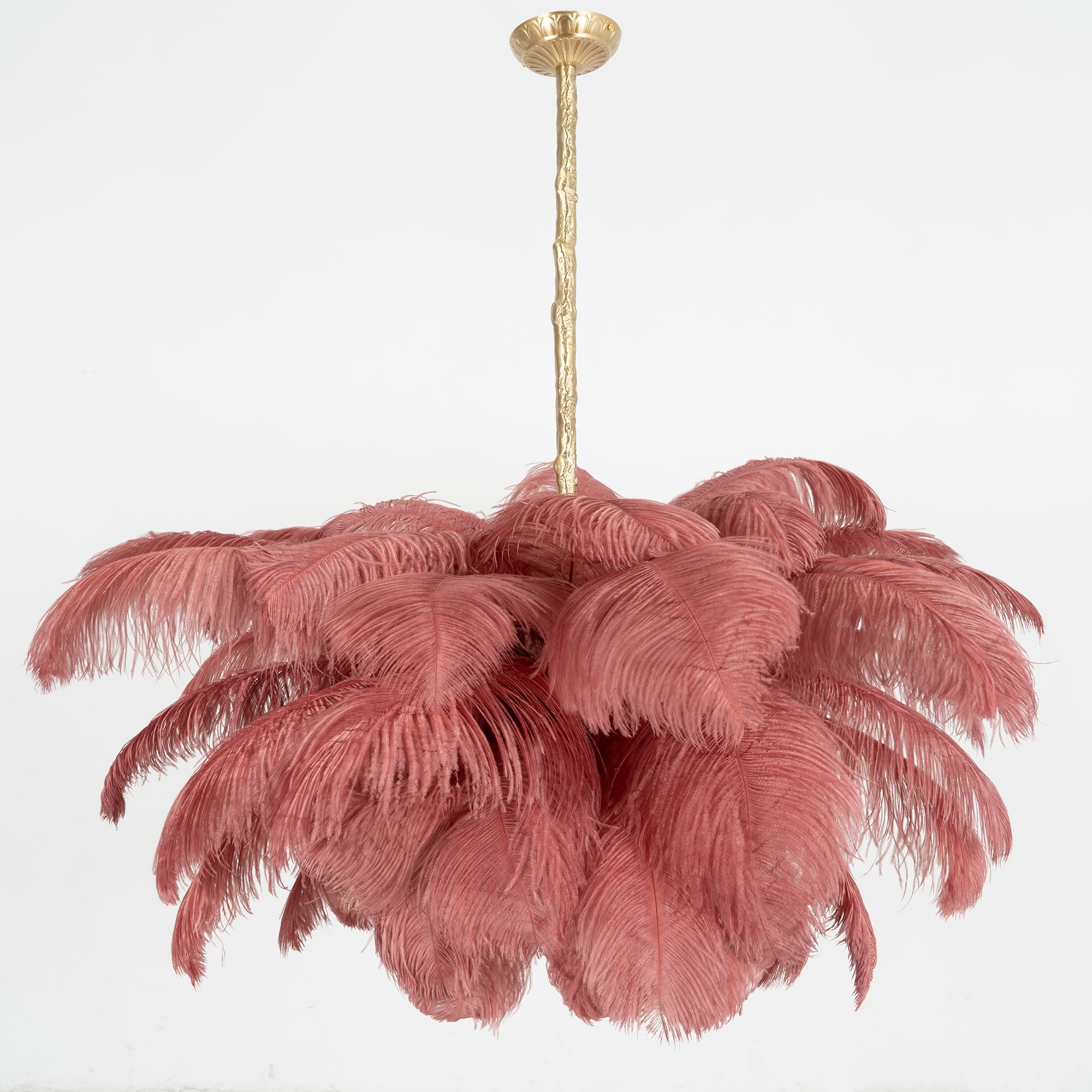 Ostrich Feather Ceiling Pendant Lighting Lobby