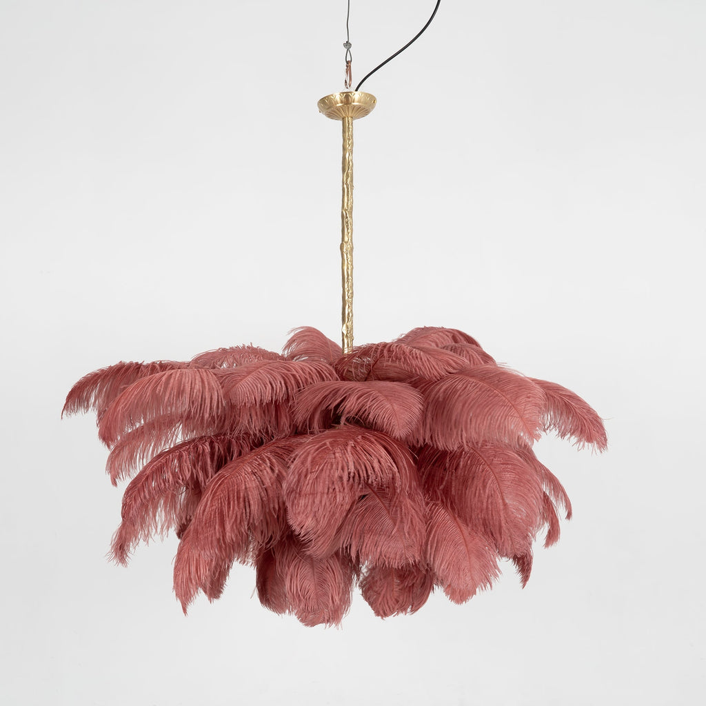 Ostrich Feather Ceiling Pendant Lighting Lobby