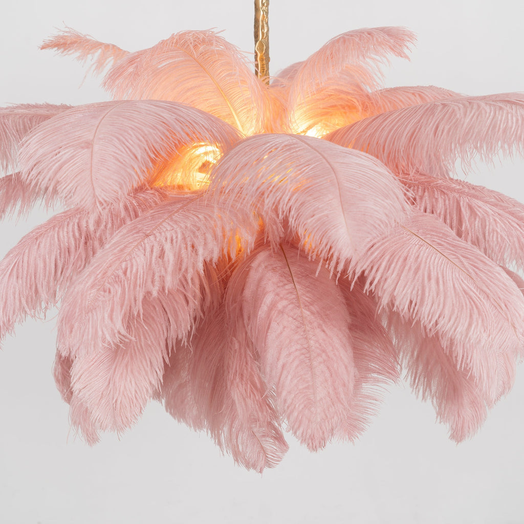 Ostrich Feather Ceiling Pendant Lighting Lobby