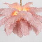 Ostrich Feather Ceiling Pendant Lighting Lobby