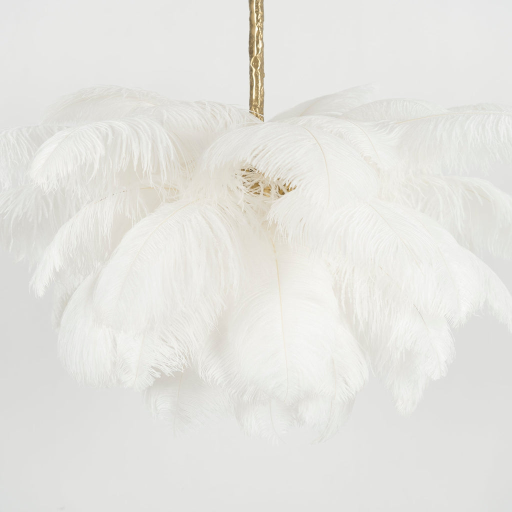 Ostrich Feather Ceiling Pendant Lighting Lobby