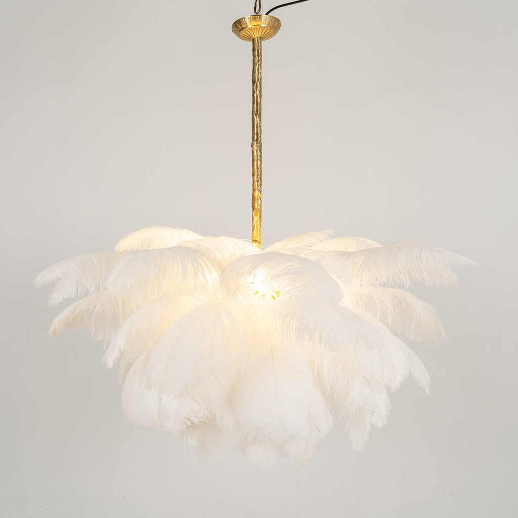 Ostrich Feather Ceiling Pendant Lighting Lobby