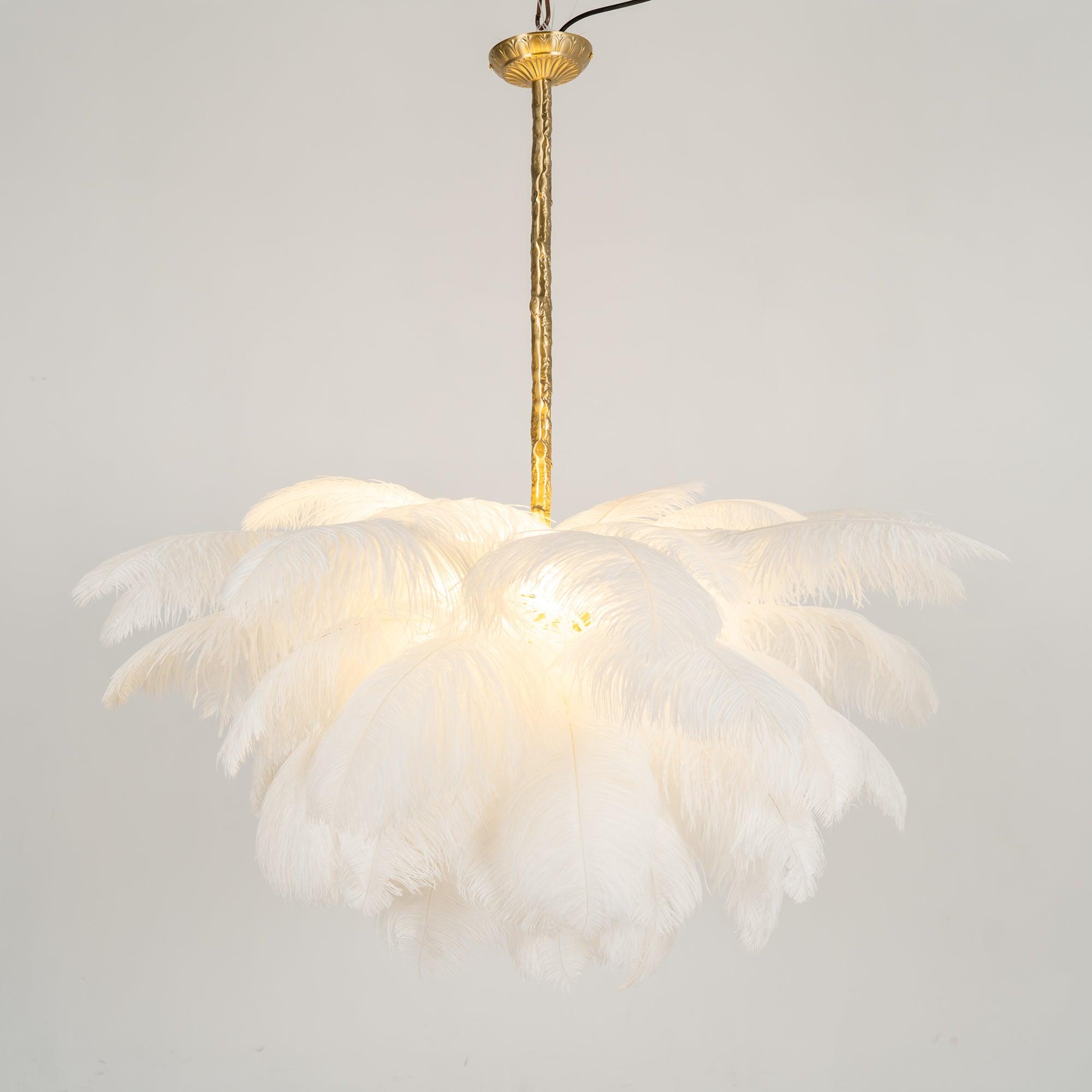 Ostrich Feather Ceiling Pendant Lighting Lobby