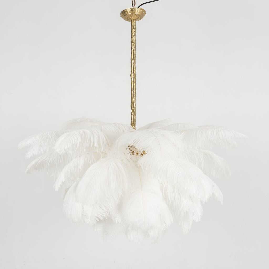 Ostrich Feather Ceiling Pendant Lighting Lobby