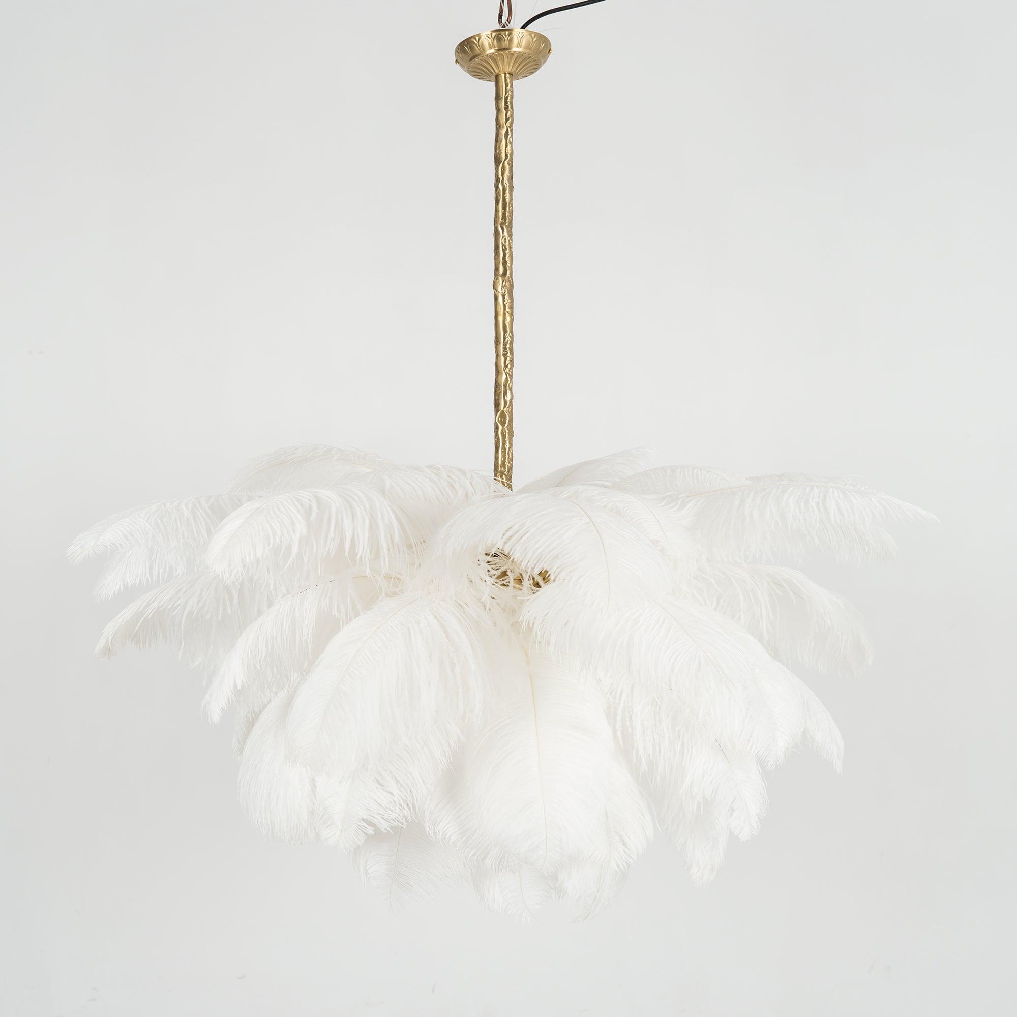 Ostrich Feather Ceiling Pendant Lighting Lobby