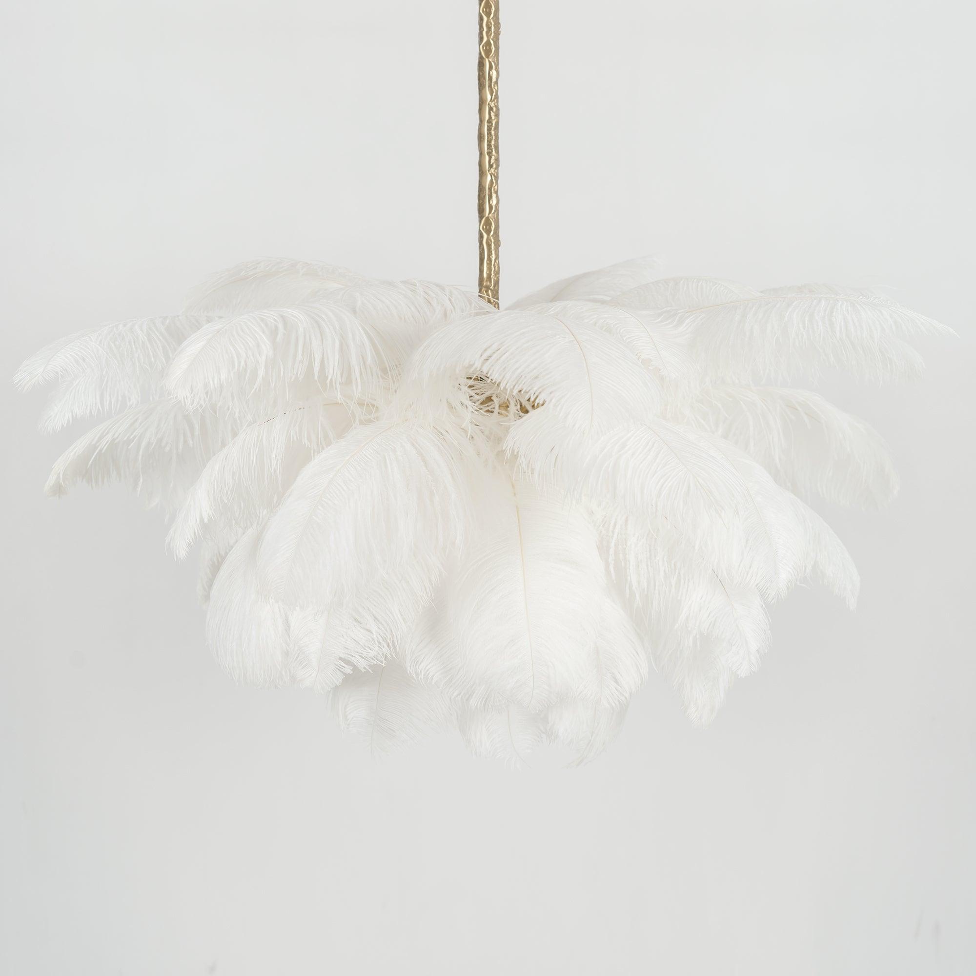 Ostrich Feather Ceiling Pendant Lighting Lobby