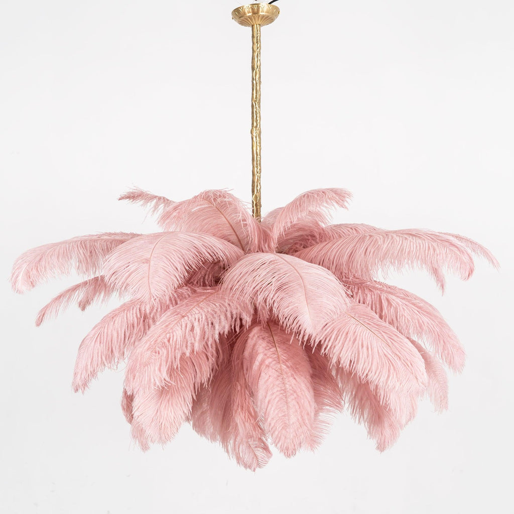 Ostrich Feather Ceiling Pendant Lighting Lobby