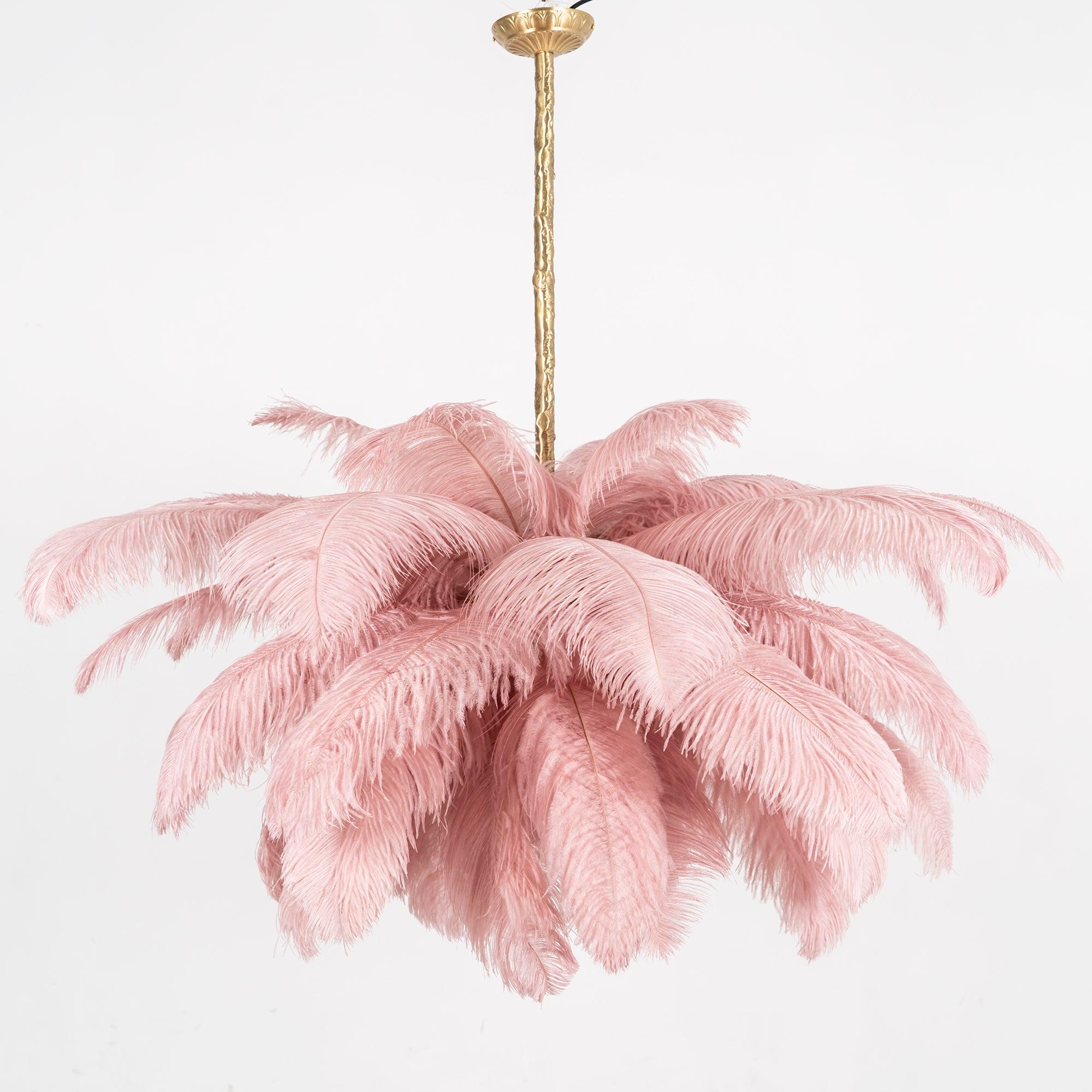 Ostrich Feather Ceiling Pendant Lighting Lobby