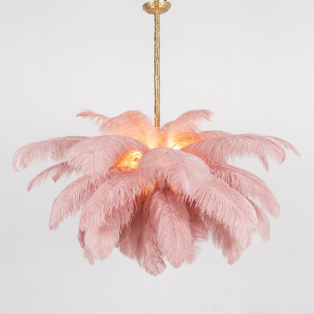 Ostrich Feather Ceiling Pendant Lighting Lobby