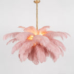 Ostrich Feather Ceiling Pendant Lighting Lobby