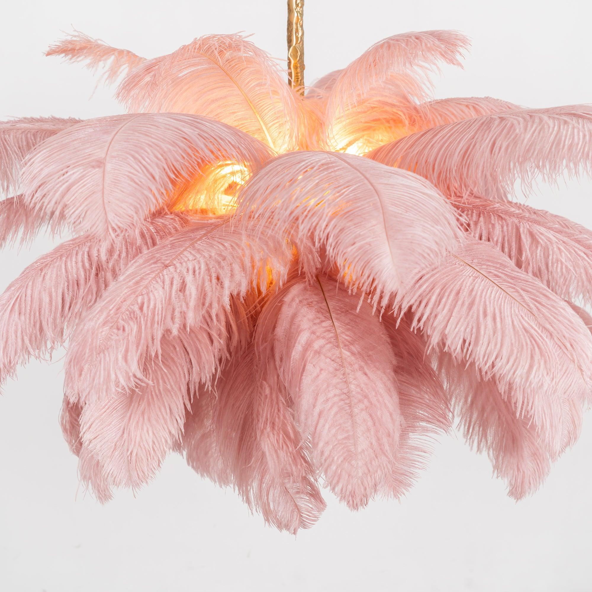 Ostrich Feather Ceiling Pendant Lighting Lobby