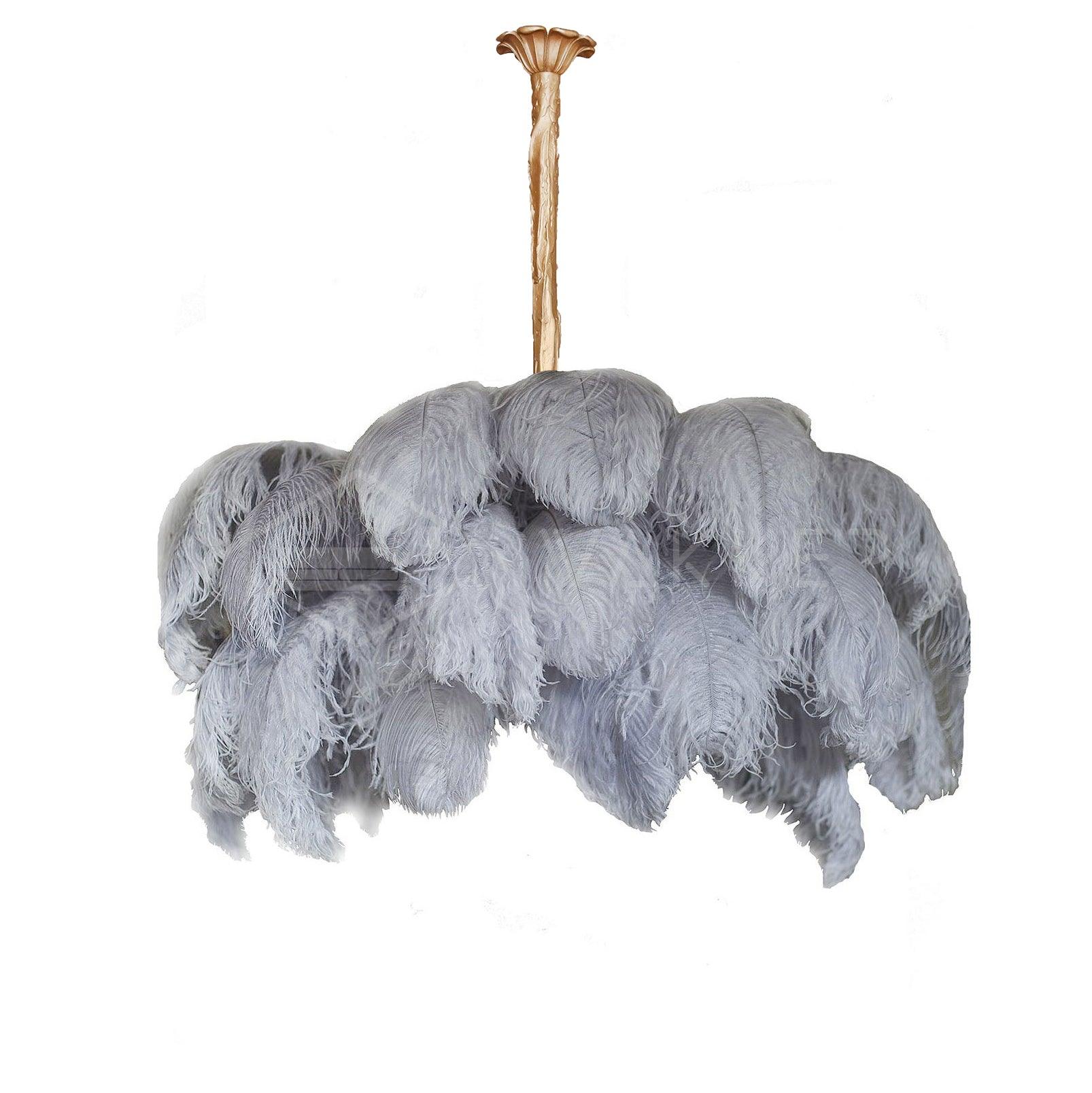 Ostrich Feather Ceiling Pendant Lighting Lobby