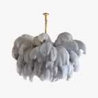 Ostrich Feather Ceiling Pendant Lighting Lobby