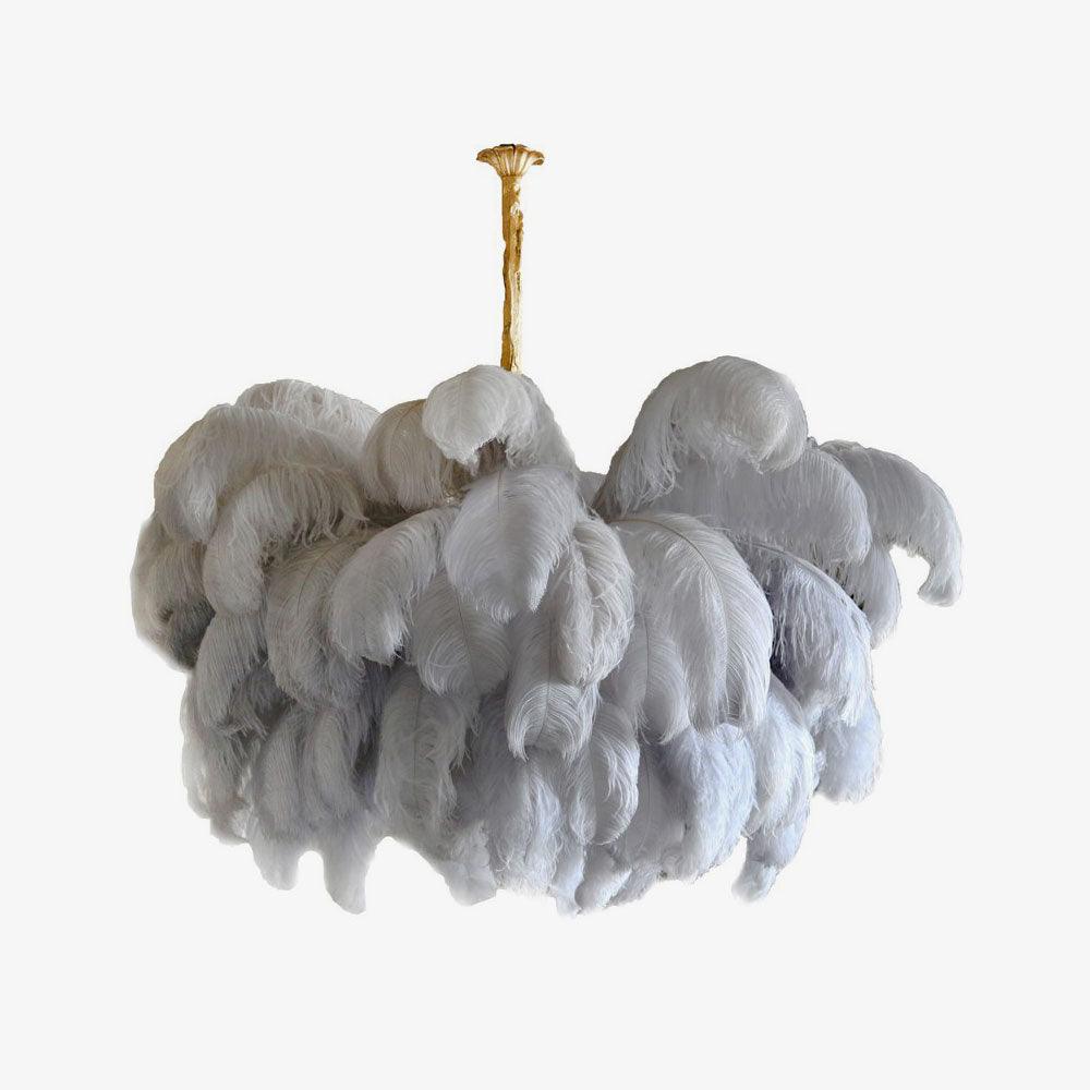 Ostrich Feather Ceiling Pendant Lighting Lobby