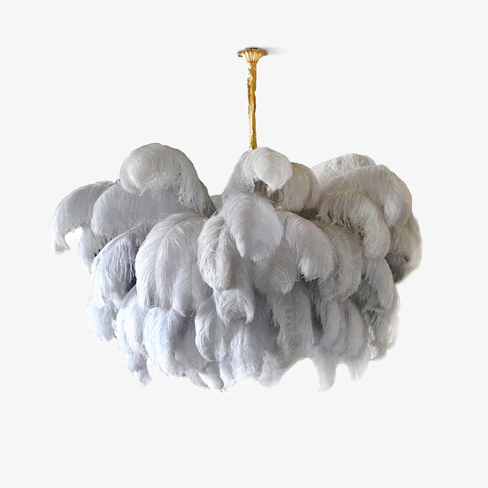 Ostrich Feather Ceiling Pendant Lighting Lobby