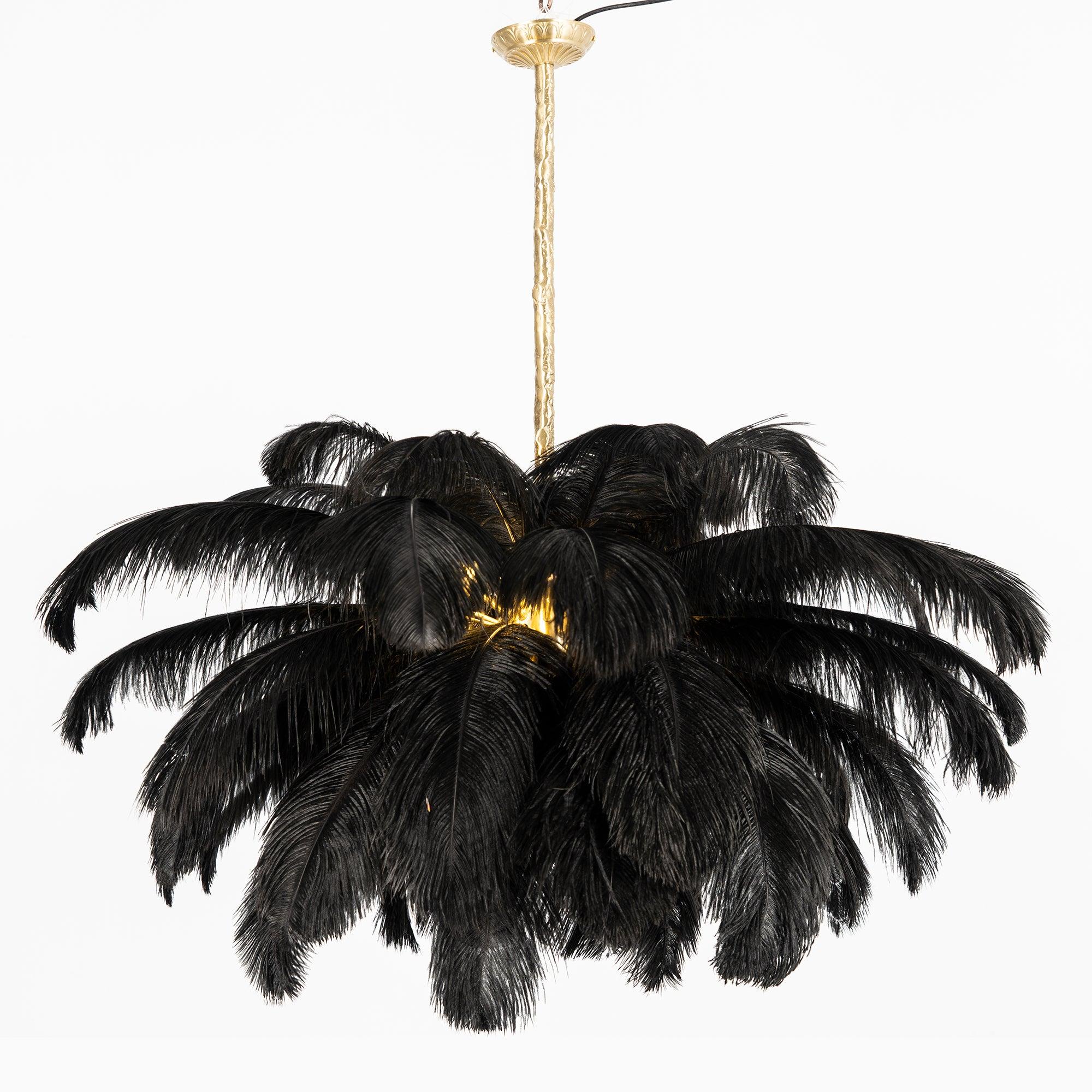 Ostrich Feather Ceiling Pendant Lighting Lobby