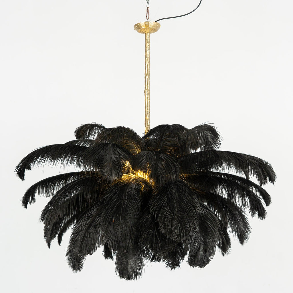 Ostrich Feather Ceiling Pendant Lighting Lobby